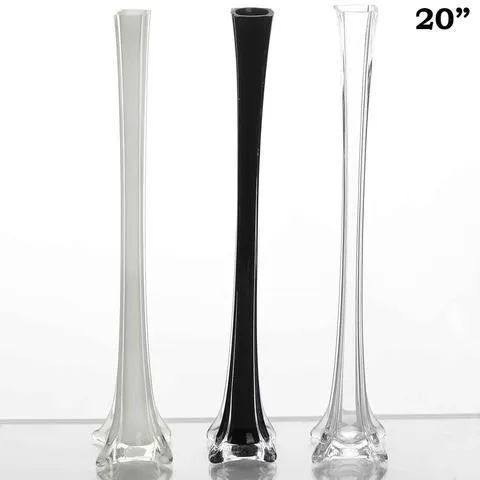 20" Black Eiffel Tower Wedding Glass Vases-12 PCS