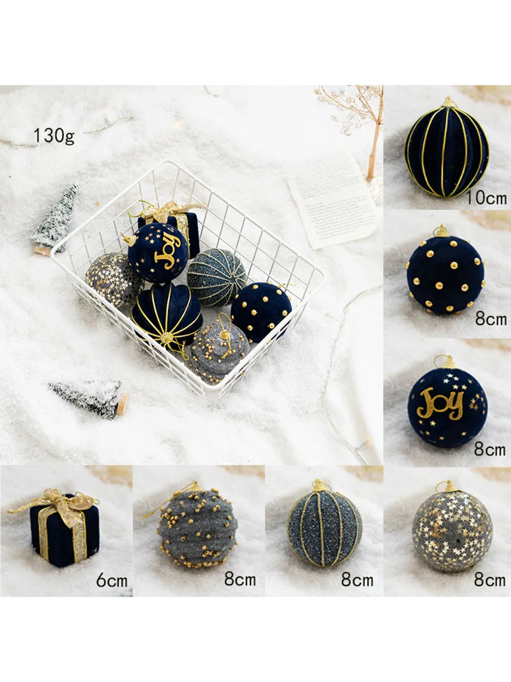 7Pcs Christmas Ball Painted Ball Christmas Tree Window Decoration