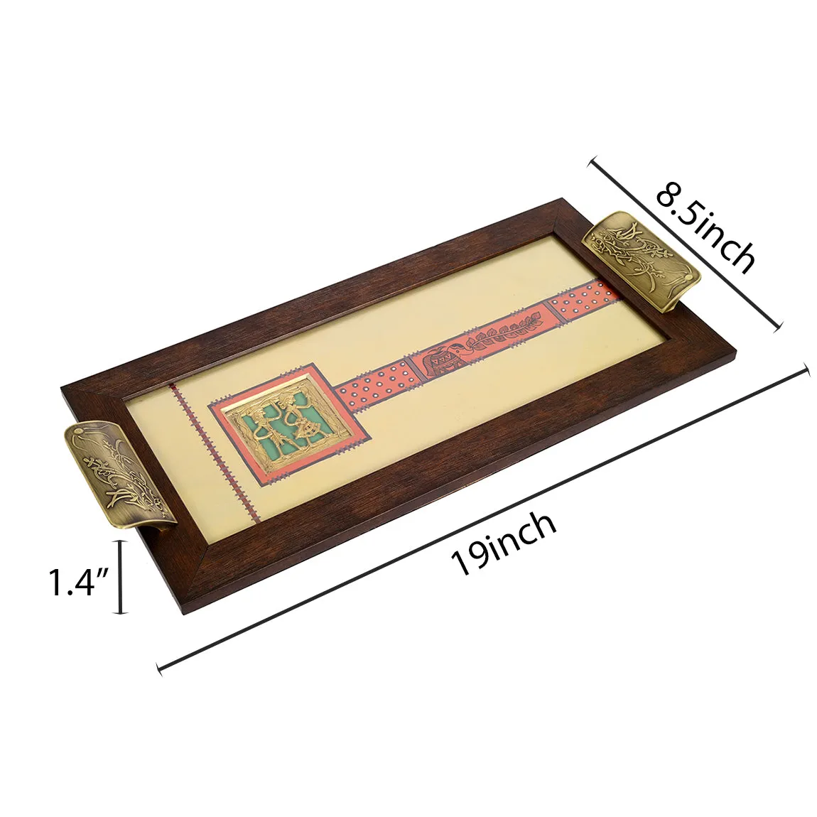 Aakriti Art Creations Wooden Rectangle Serving Tray