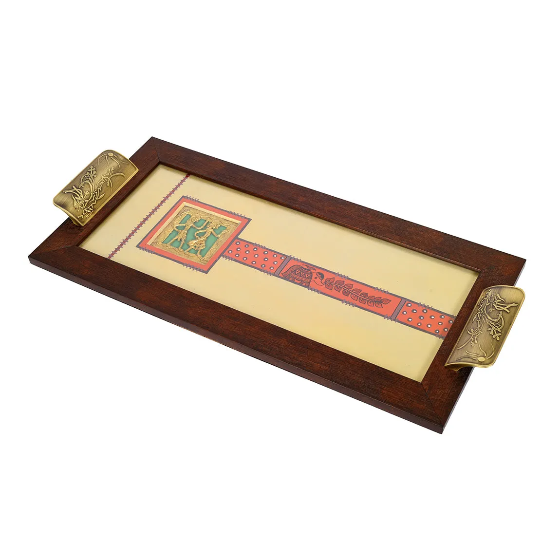 Aakriti Art Creations Wooden Rectangle Serving Tray