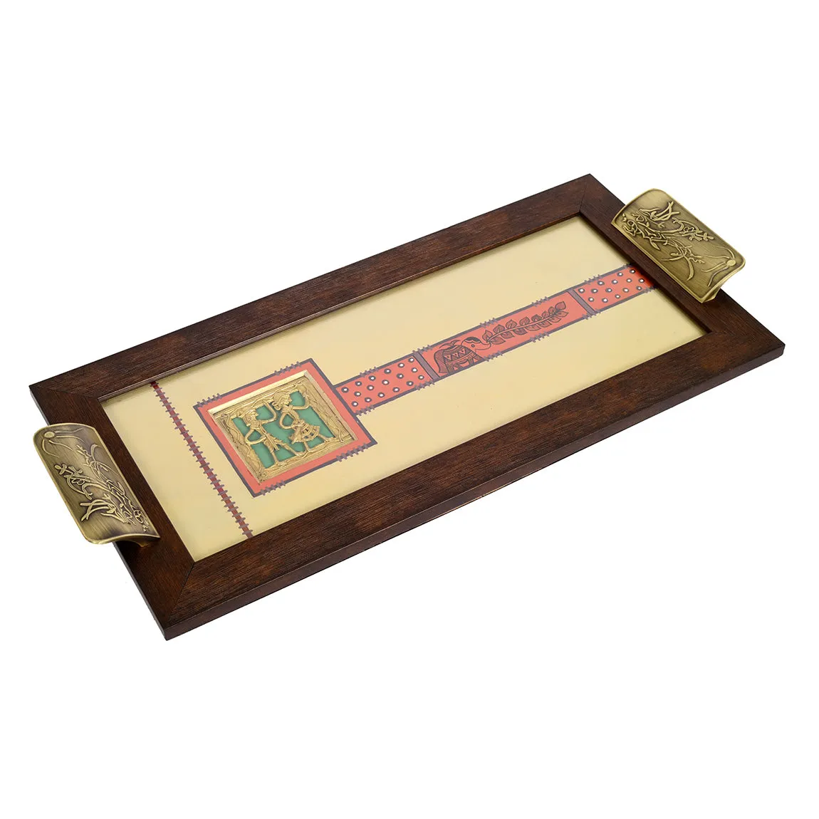 Aakriti Art Creations Wooden Rectangle Serving Tray