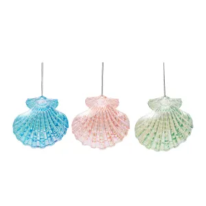 Acrylic Scallop Shell Ornament, Asst. of 3