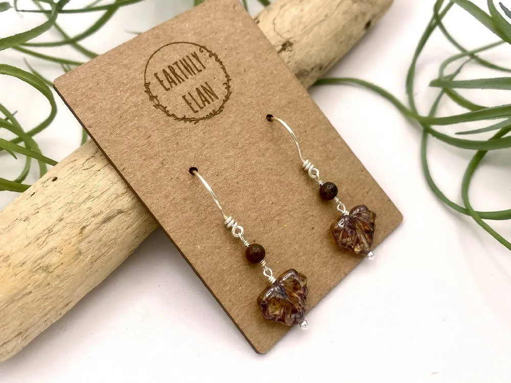 Amber Leaf Peeper Earrings