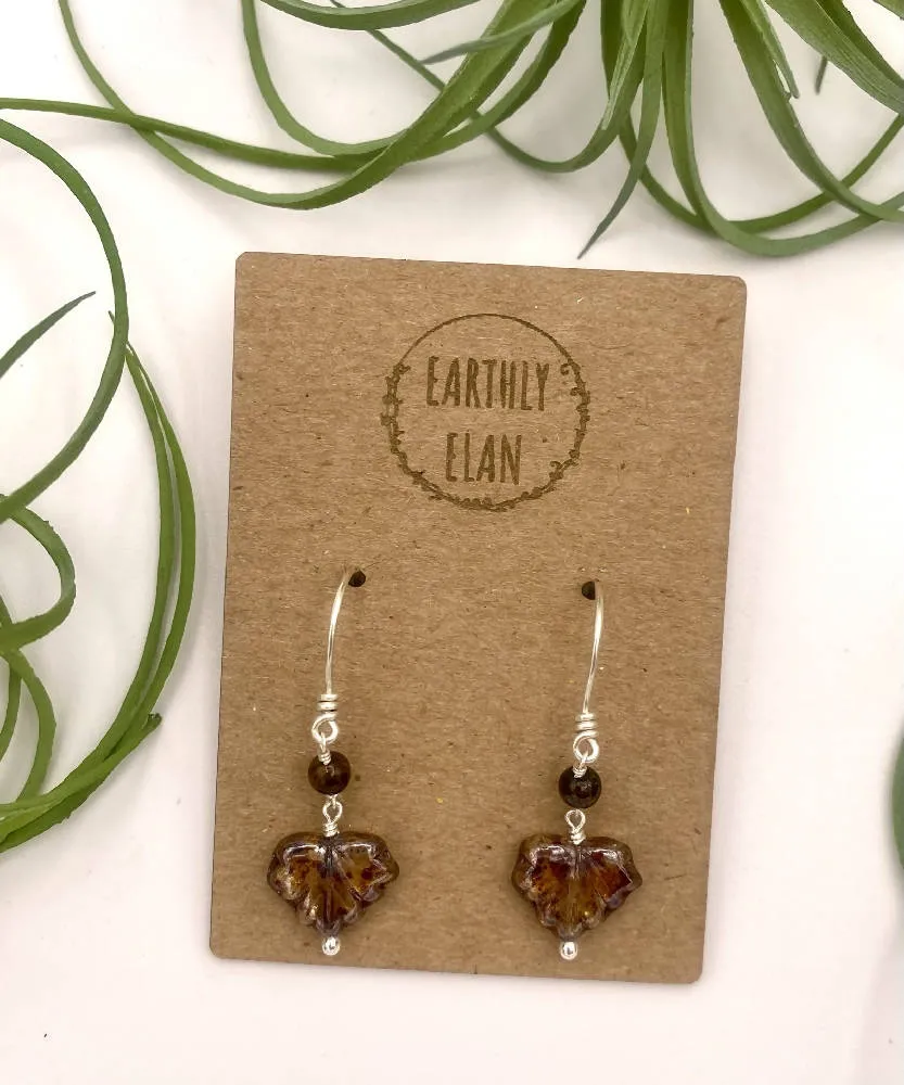 Amber Leaf Peeper Earrings