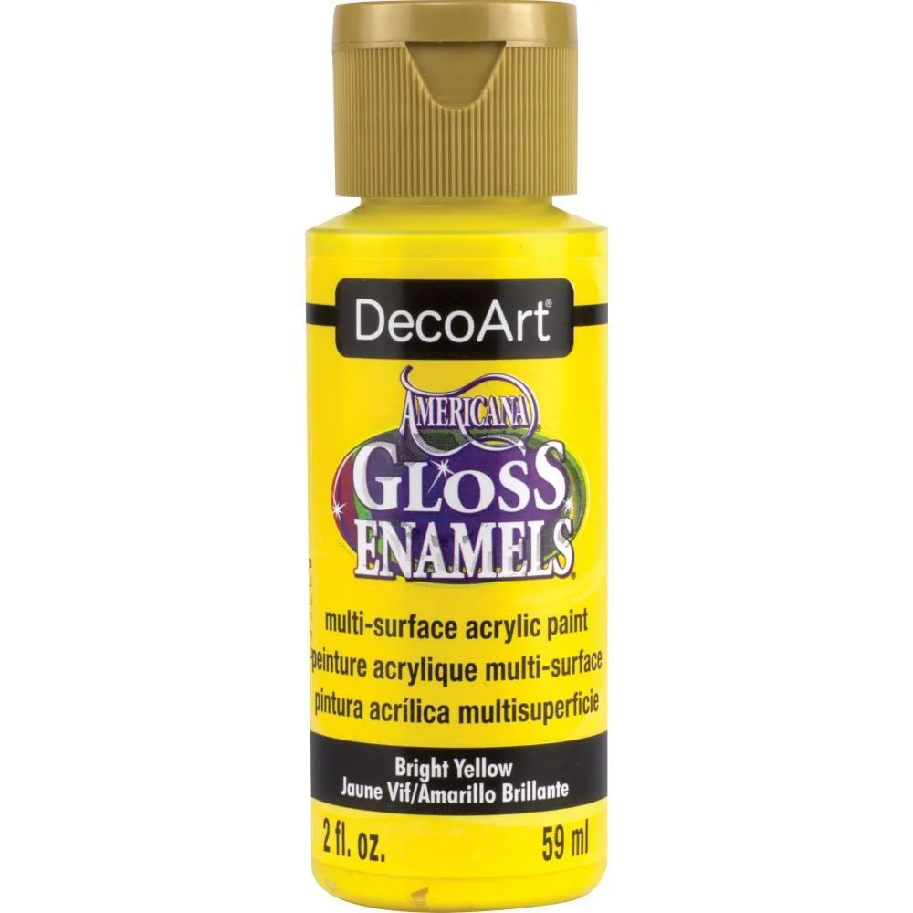 Americana Gloss Enamels Acrylic Paint 2oz - Bright Yellow