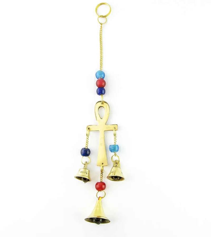 Ankh Symbol Wind Chime with Three Bells