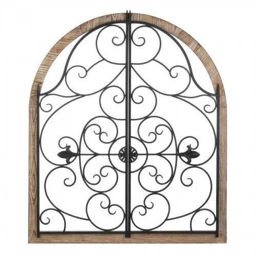 Arched Wood And Iron Wall Dcor