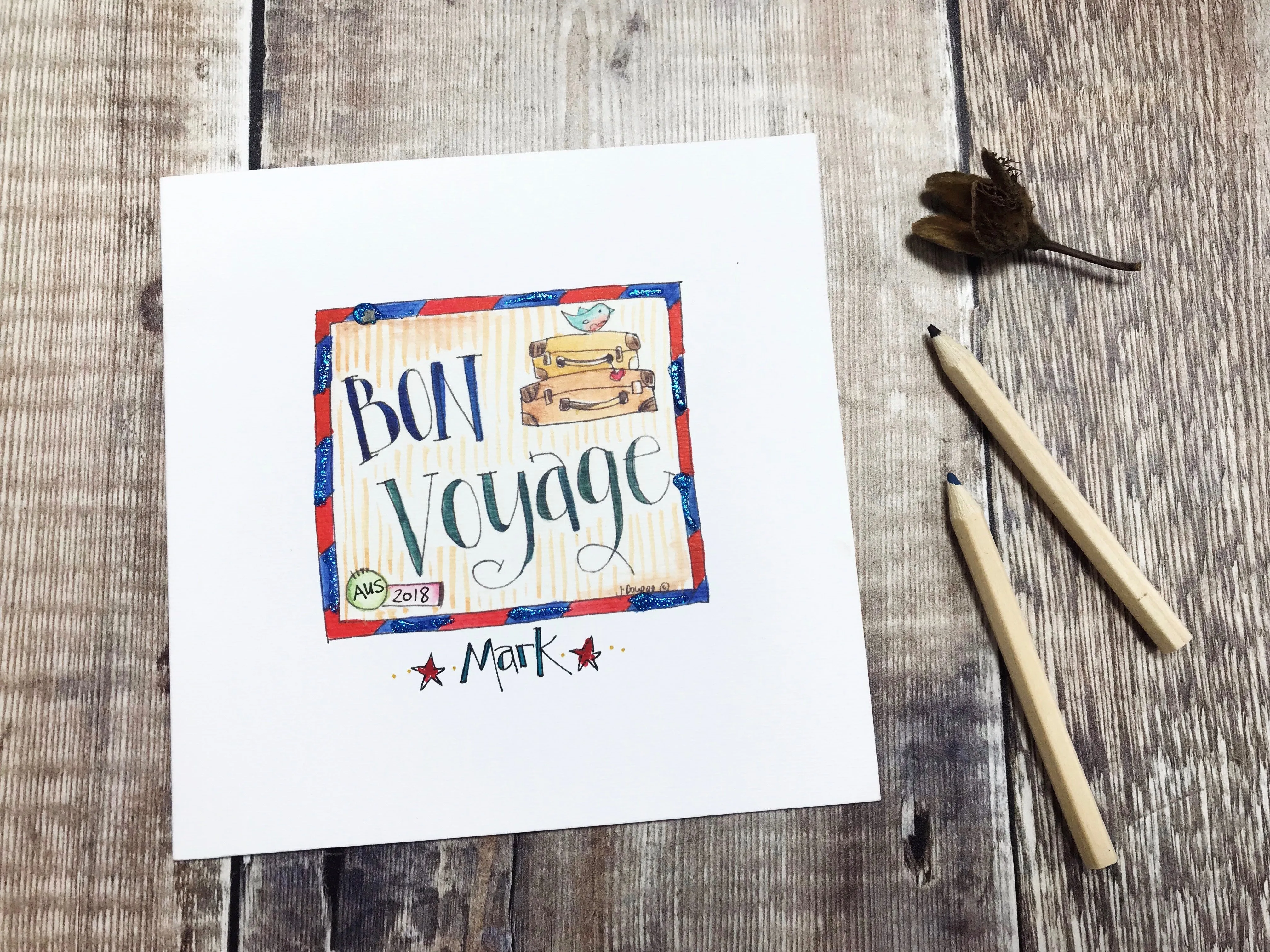 Bon Voyage Card - Personalised