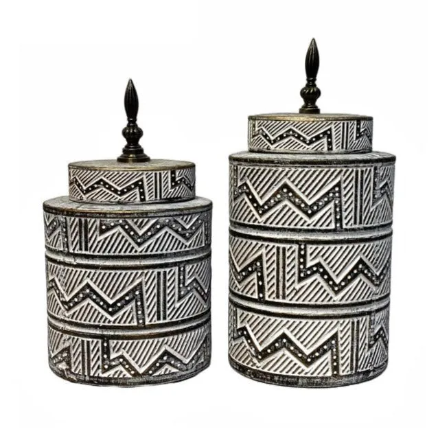 Ceramic Vase Black & White (Set of 2)