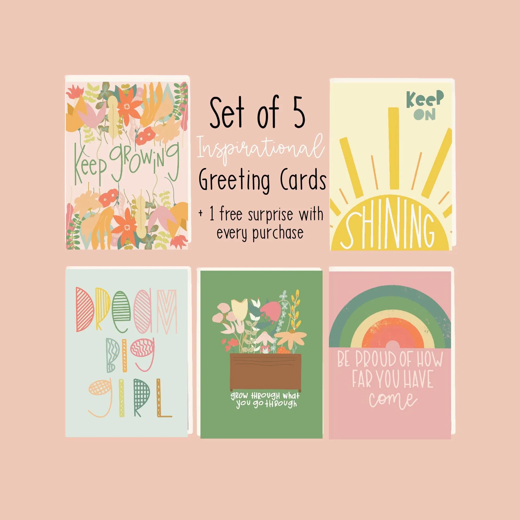 Cheerful Inspirational Greeting Card Set