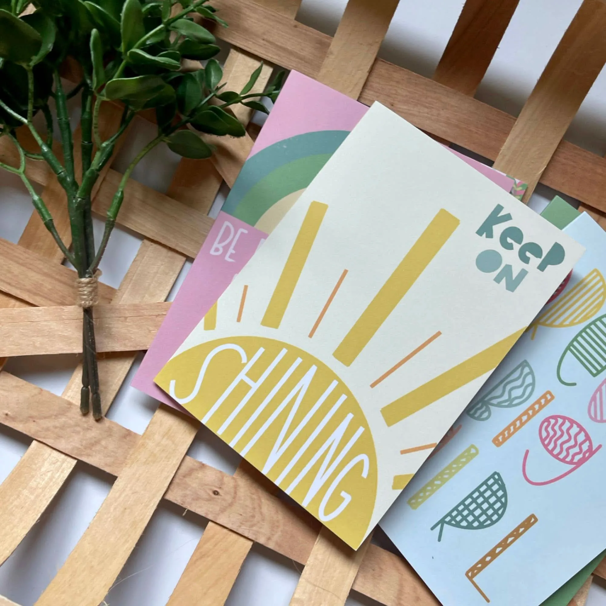 Cheerful Inspirational Greeting Card Set