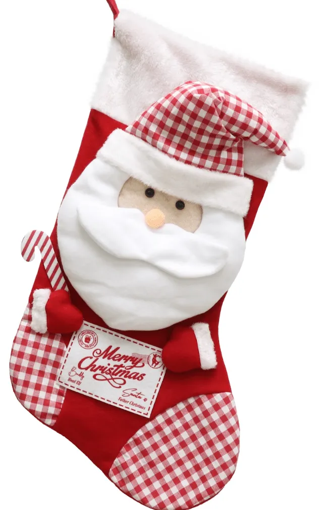 Chunky 3D Santa Motif Stocking (80cm)