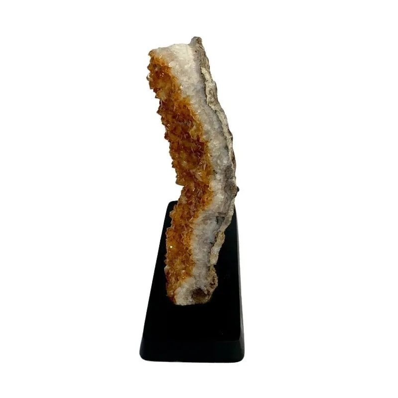 Citrine Geode Cluster Of Crystals On Stand