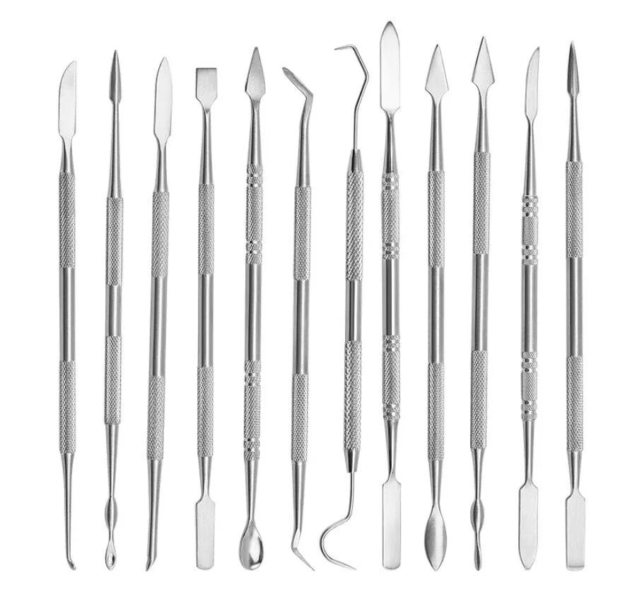 Clay Carving Tool - Wax Sculpting Ceramics - 12 Spatulas Carvers - Soap Hobbies Art - Dual Tip Stainless Steel Wax Carving Tool Pick Carver