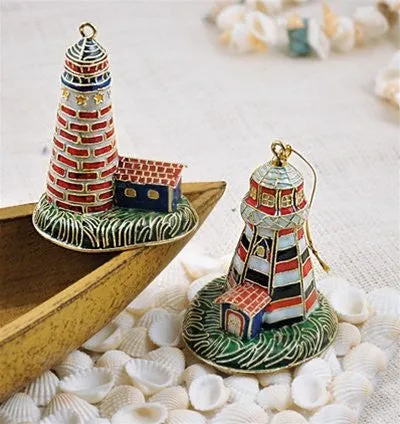 Cloisonné Nautical Lighthouse Ornaments