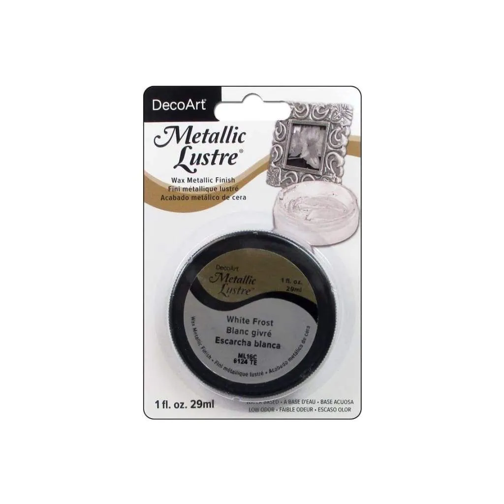 Deco Art Metallic Lustre Wax Finish 1Oz White Frost