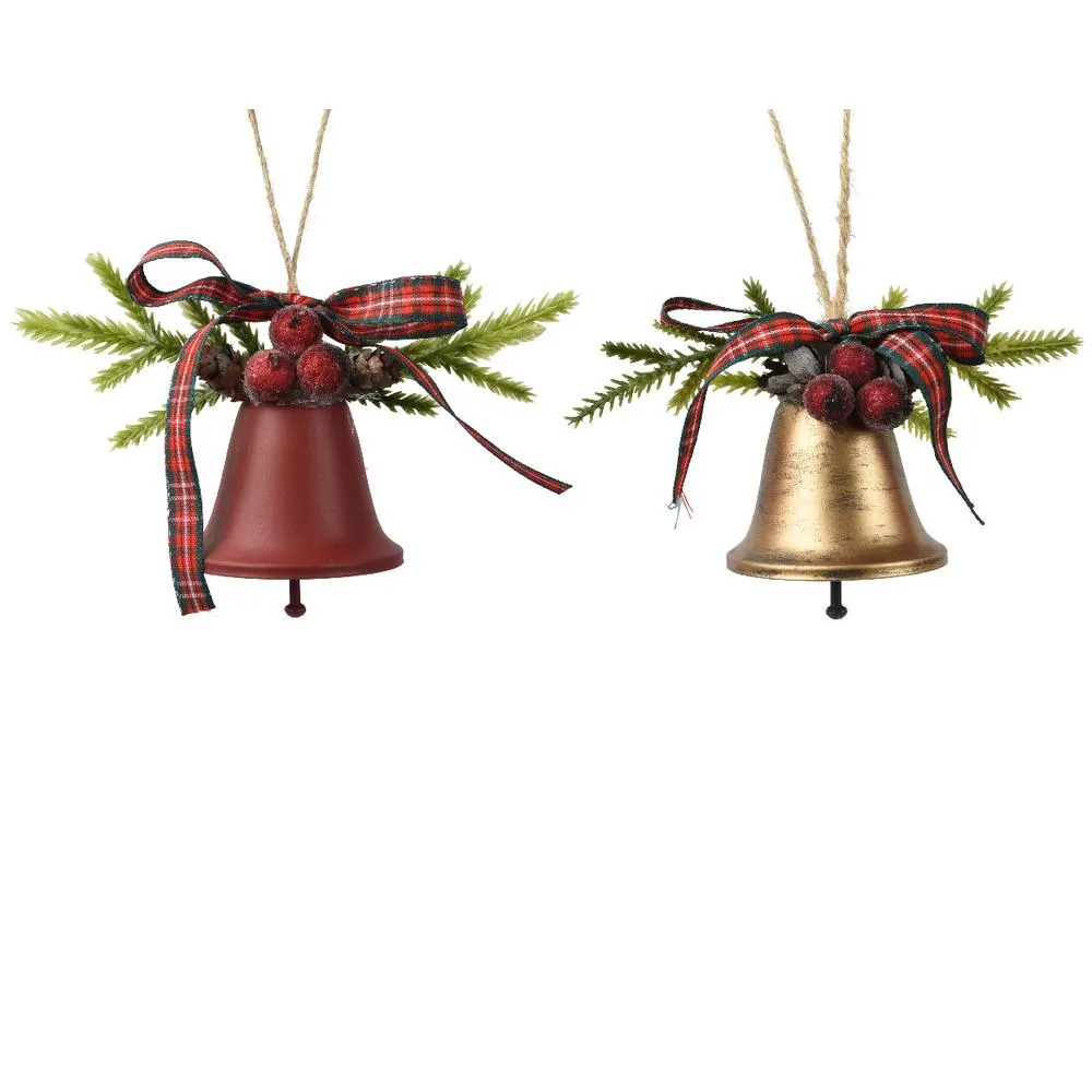 Decoris Hanging Iron Bell 10cm - 2 Assorted