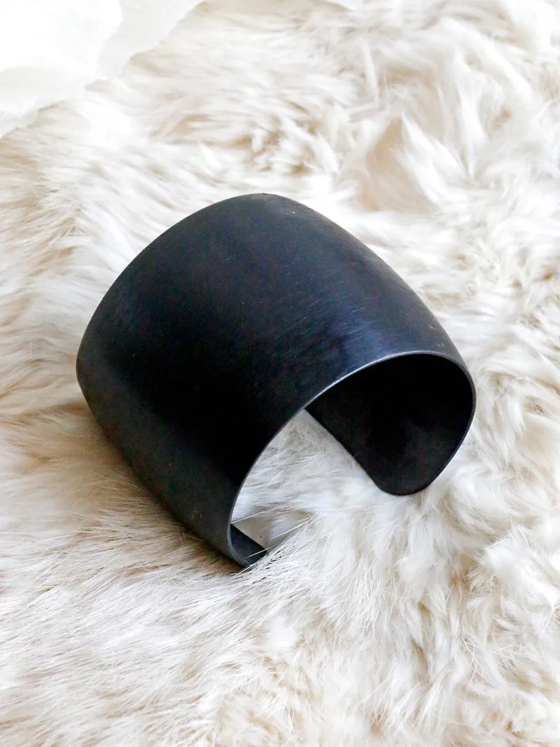 Dennis Higgins Limited Black Brushed Silver Cuff