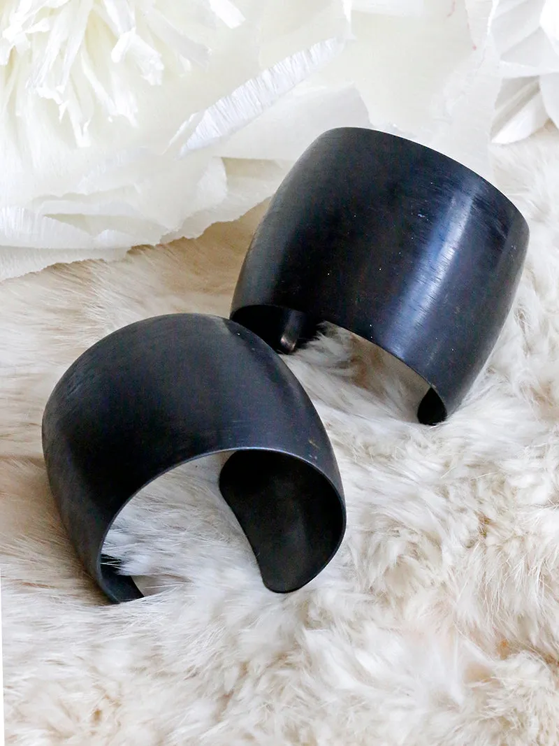 Dennis Higgins Limited Black Brushed Silver Cuff