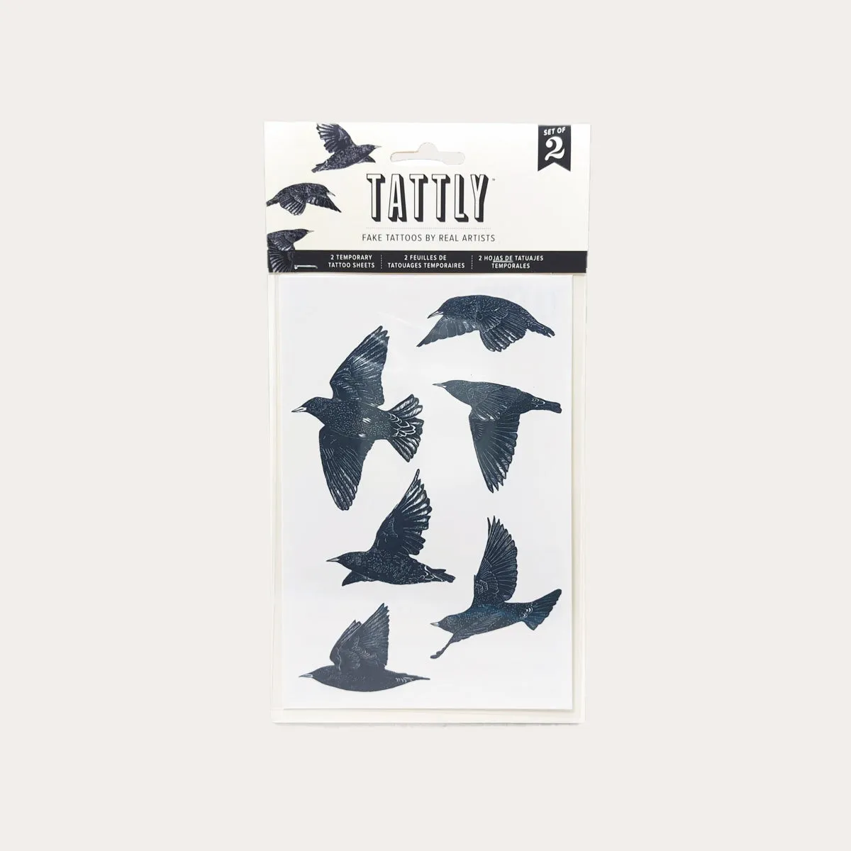 European Starlings | Temporary Tattoo Sheet | Set of 2