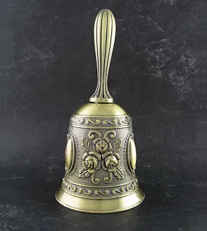 Fancy Bronze Altar / Hand Bell, 4.5 Inches