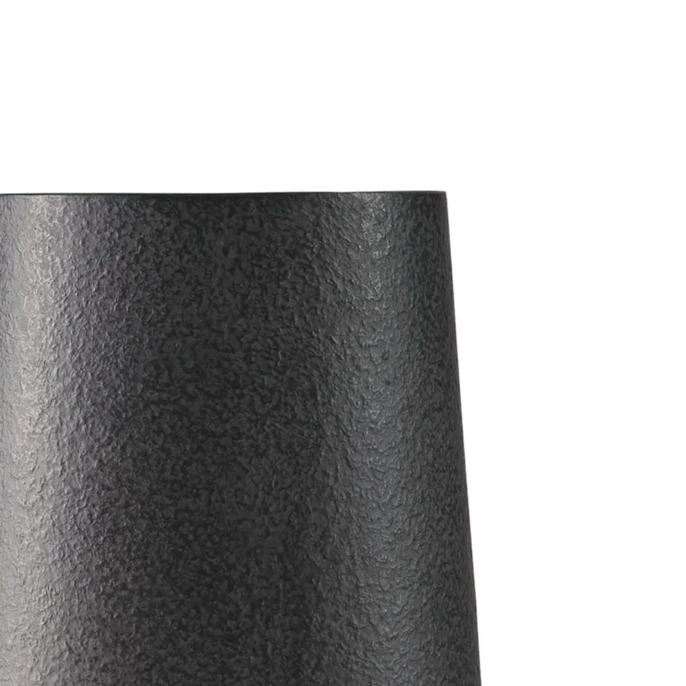 Fin 18 Inch Cylindrical Metal Vase, Subtly Textured Antique Blackened Brown By Casagear Home