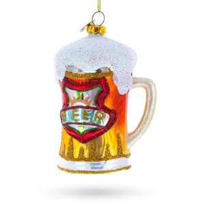 Frothy Beer Stein - Blown Glass Christmas Ornament