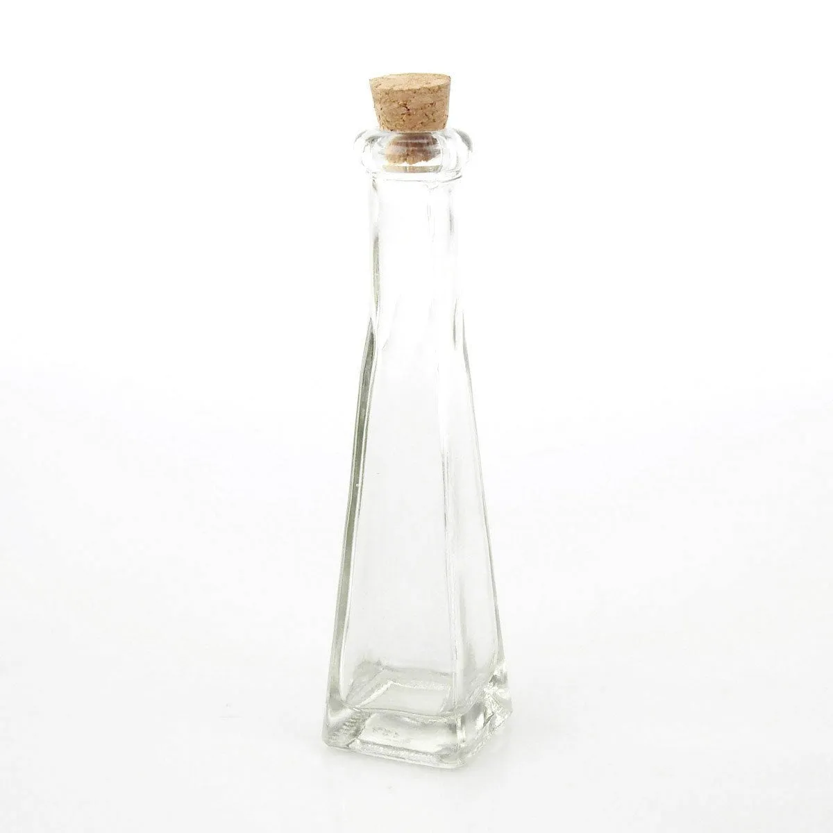 Glass Jar Favors Corked Bottle, 7-inch, Square