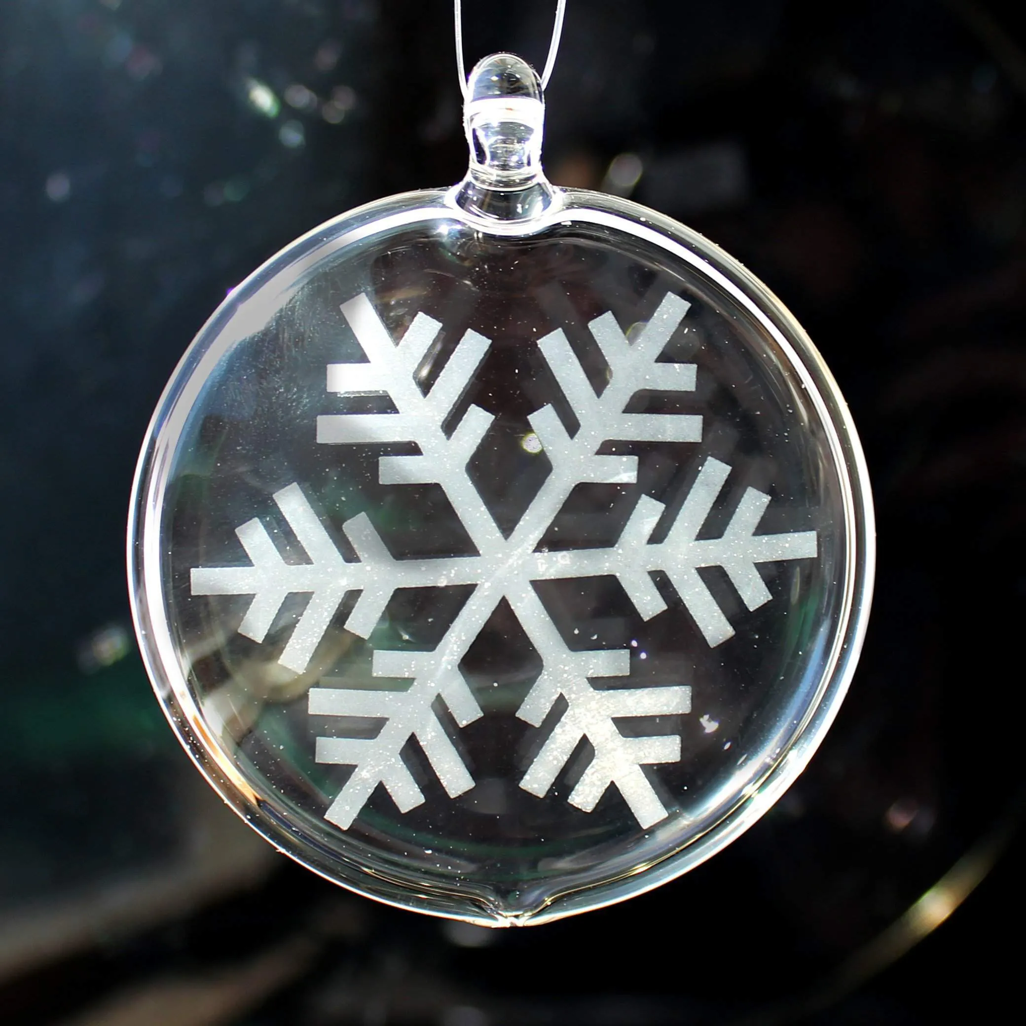 Glass Snowflake Ornament