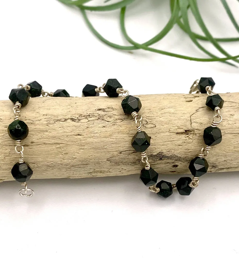 Green Goldstone Bracelet