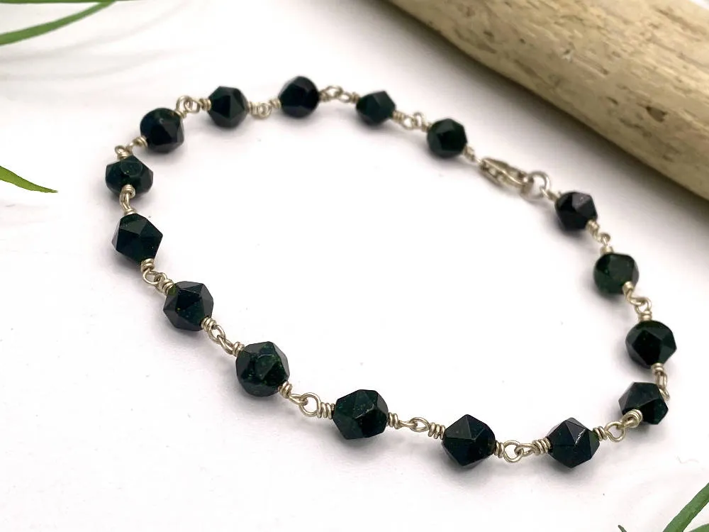 Green Goldstone Bracelet