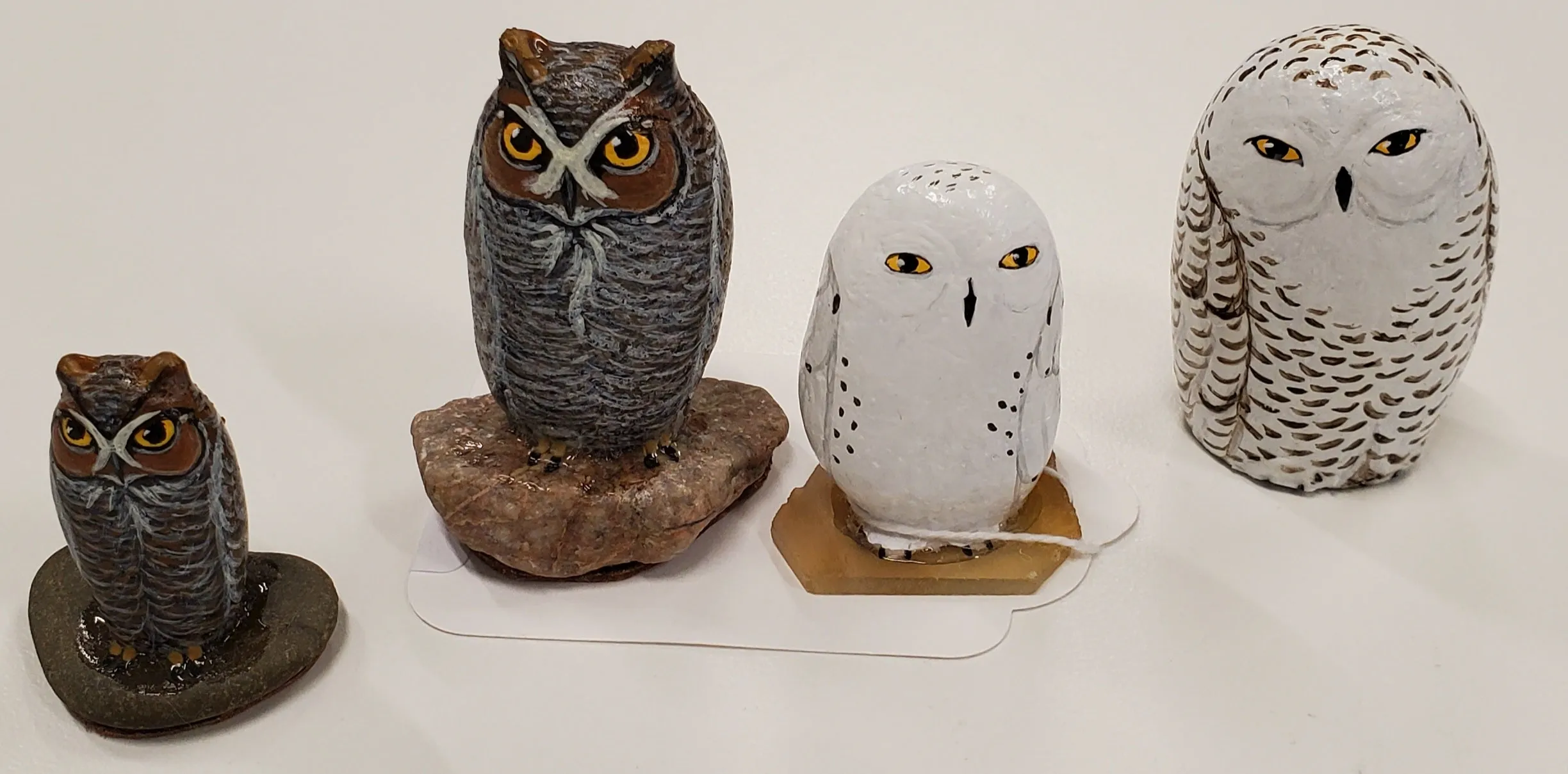 Hand-Painted Rock Owl