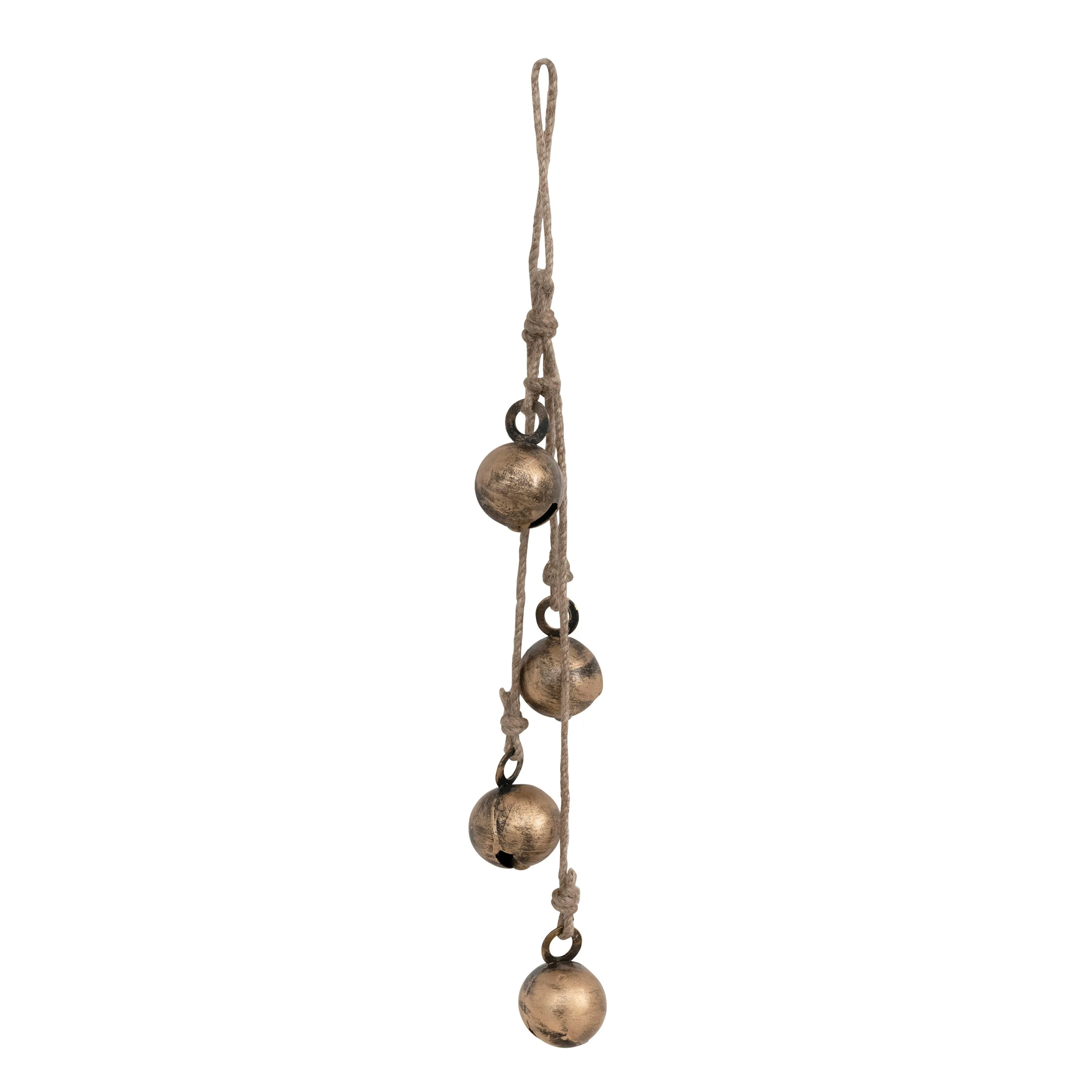 Hanging Antique Brass Jingle Bells | 11.5-inch