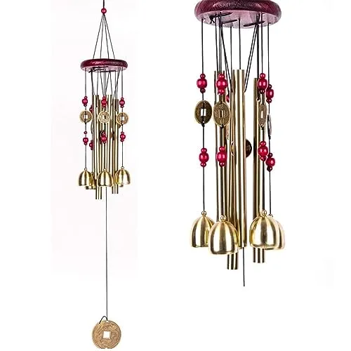 Hardik Home Décor Brass Wind Chime (24 inch, Multicolour)