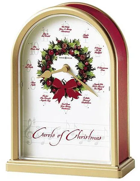 Howard Miller Carols of Christmas II Musical Table Clock - Nighttime Silencer