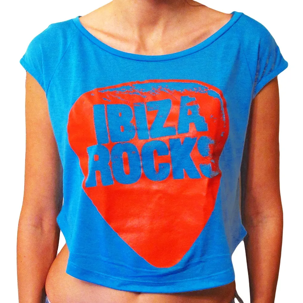 Ibiza Rocks Logo Blue Crop Box Top