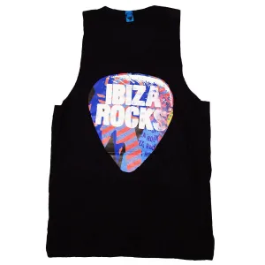 Ibiza Rocks Men's Black Longline Muscle Vest