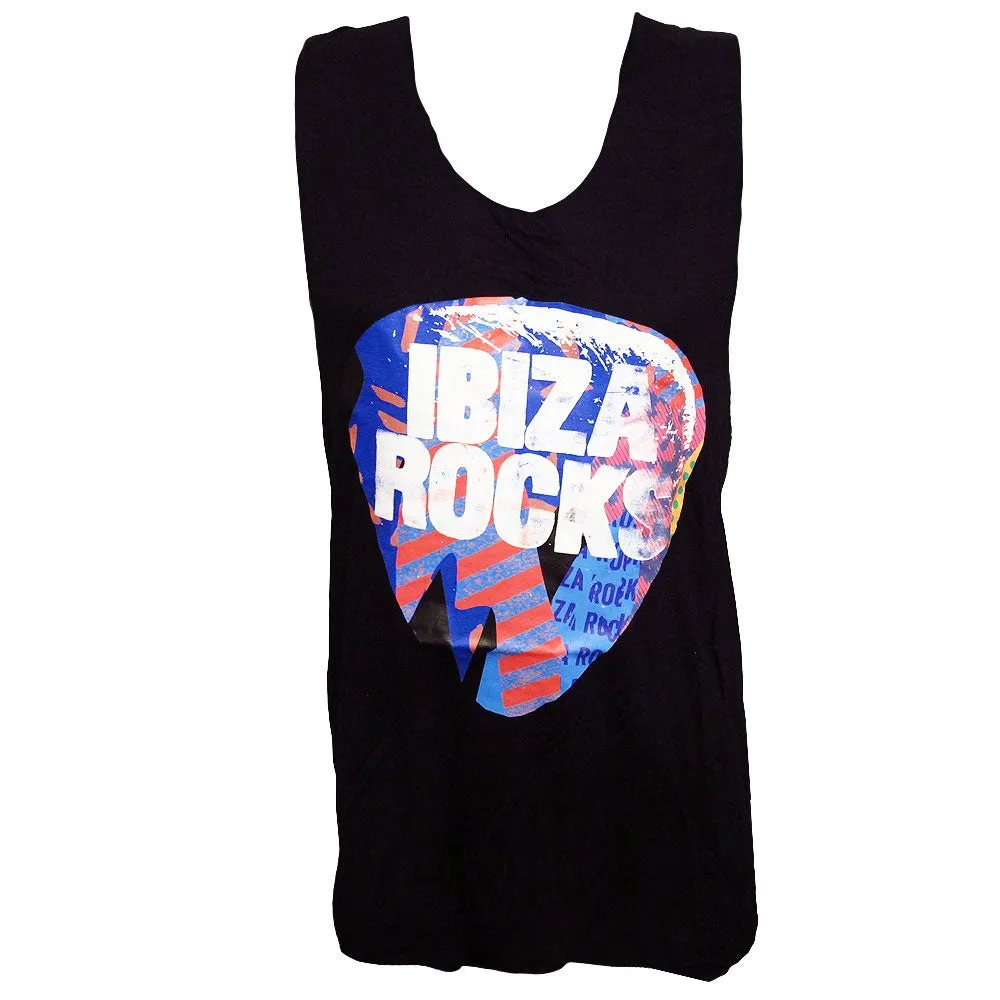 Ibiza Rocks Men's Black Longline Muscle Vest