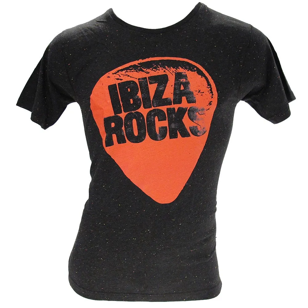 Ibiza Rocks Plectrum Black Slub Men's T-Shirt