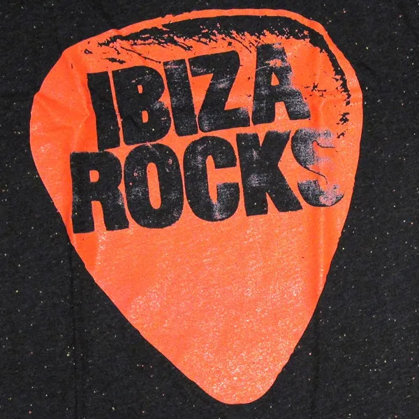 Ibiza Rocks Plectrum Black Slub Men's T-Shirt