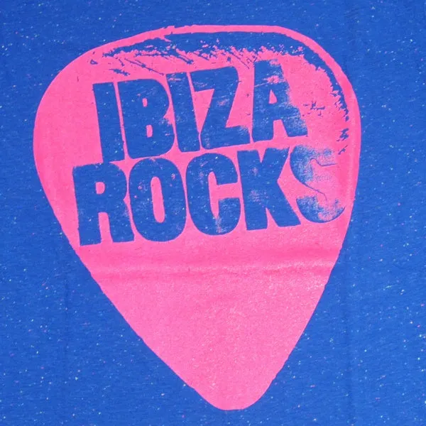 Ibiza Rocks Plectrum Blue Slub Men's T-Shirt