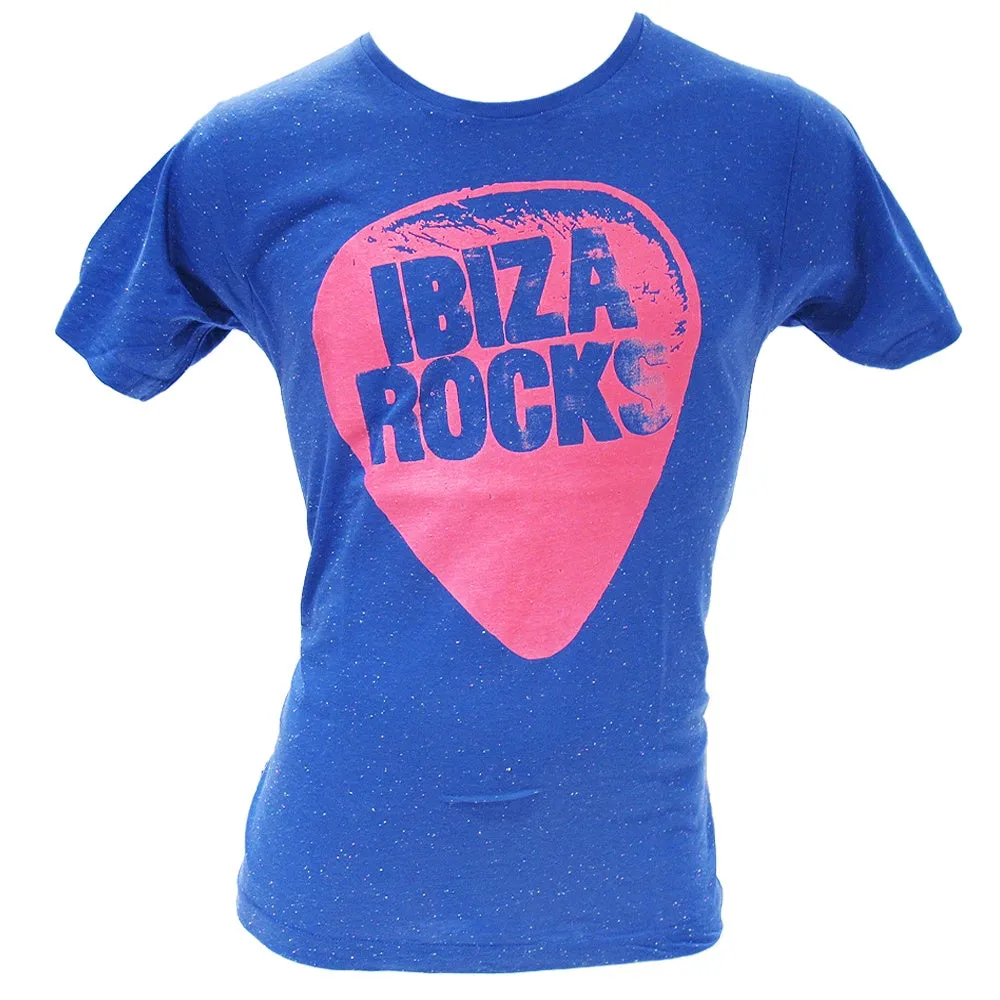 Ibiza Rocks Plectrum Blue Slub Men's T-Shirt