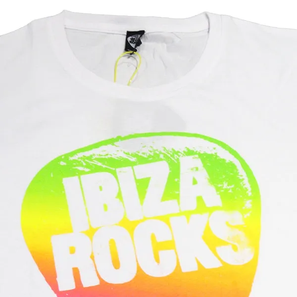 Ibiza Rocks Rainbow Plectrum Men's White T-shirt