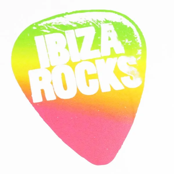 Ibiza Rocks Rainbow Plectrum Men's White T-shirt