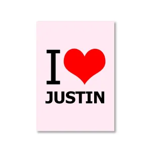 Justin Bieber Poster - I Love Justin