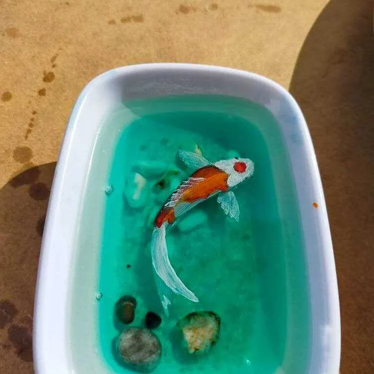 Koifish in resin, gift for friend, Aquarium Look 3D Resin Painting, Housewarming gift