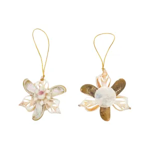 Lacey Shell Flower Ornament, Asst. of 2