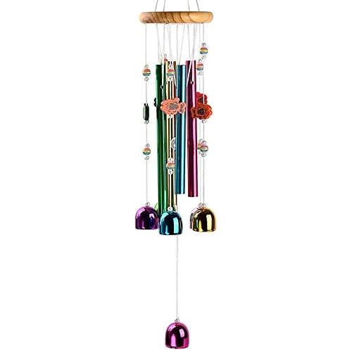 Lilone Pipe and Bell Wind Chimes for Home Balcony Good Sound | Multi Color | 24 Inch Long