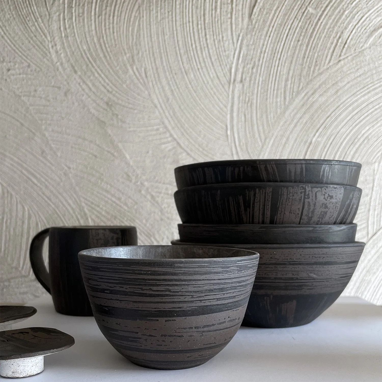 NEW! Deep Black and Brown Bowl by SRS Ceramics