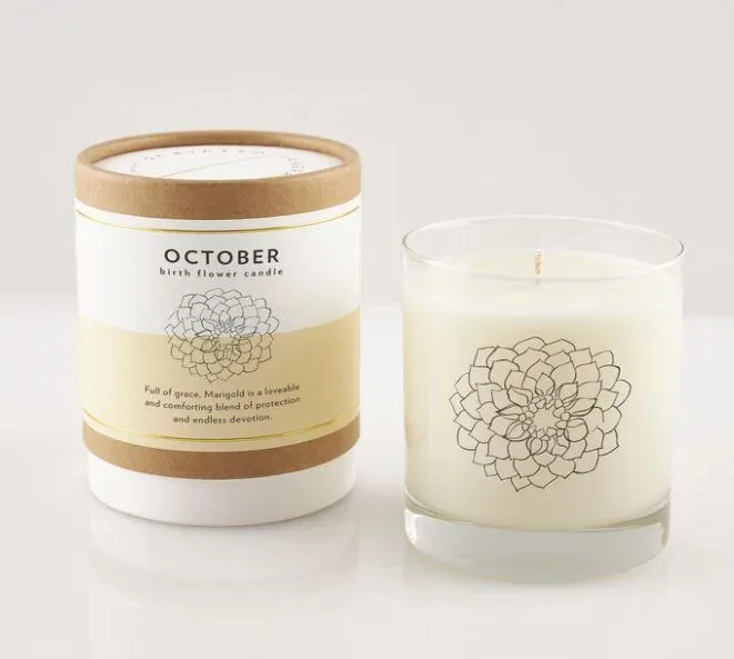 October Birth Flower Candle